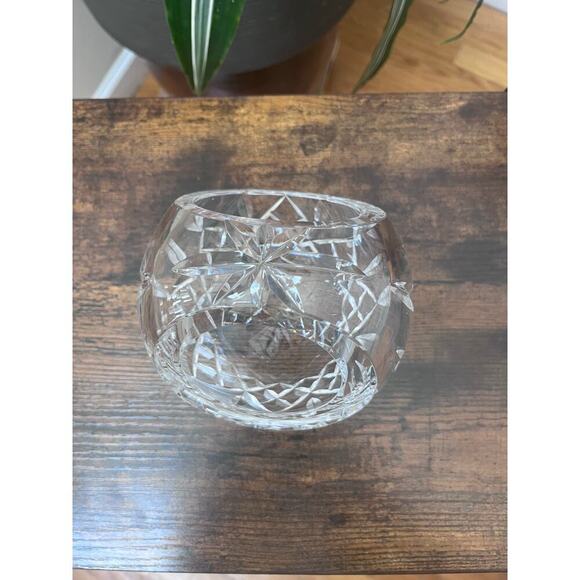 Waterford Clear Etched Crystal Basket With Handle No Box Center Piece - Picture 6 of 12